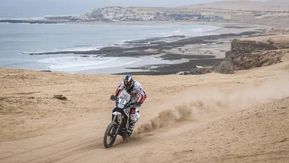CS Santosh during Special Stage 1 on Day 2 of the 2016 Rally Morocco 
