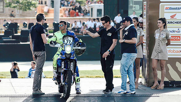 Sherco TVS Racing's Aravind KP, who began 77th from the start, crashed during the stage, resulting in two fractures in his hand. However, he still managed to complete the stage