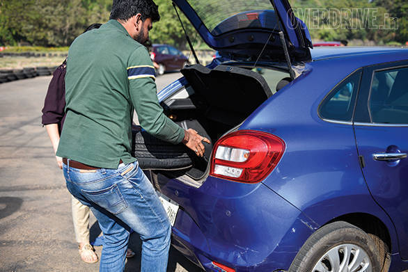 The Baleno didn't do too well because of the deep boot and an inconveniently placed jack