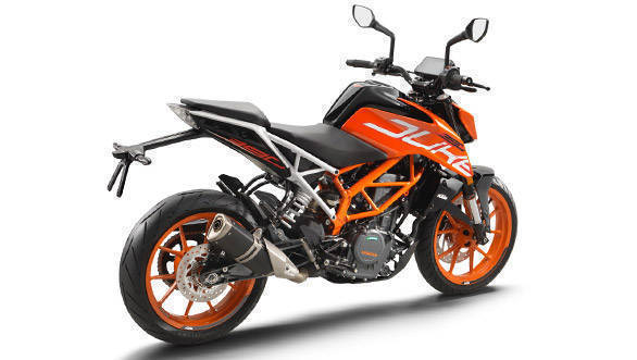2017 KTM 390 Duke Rear 3/4 Studio shot