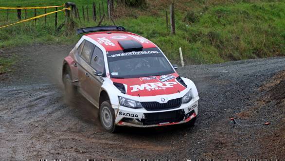 Gaurav Gill currently trails team-mate Ole Christian Veiby by 33.2 seconds at the Rally of Whangarei