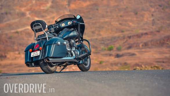 2017 Indian Chieftain Dark Horse Static Rear 3/4 Crop