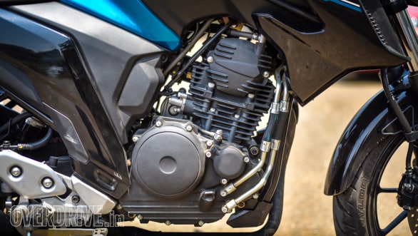 Simple 249cc air-cooled engine uses a 2-valve and a 5-speed gearbox