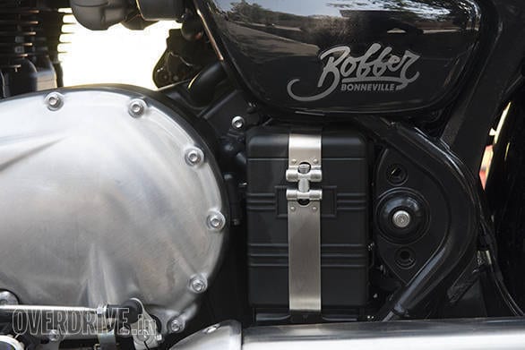 Triumph Bonneville Bobber detail, battery box