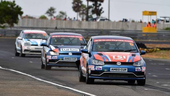 Sandeep Kumar leads the way in Race 2 of the Ameo Cup