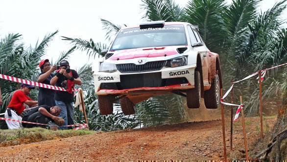 Gill and co-driver Stephane Prevot on their way to victory in every single special stage held on Day 2 of the rally