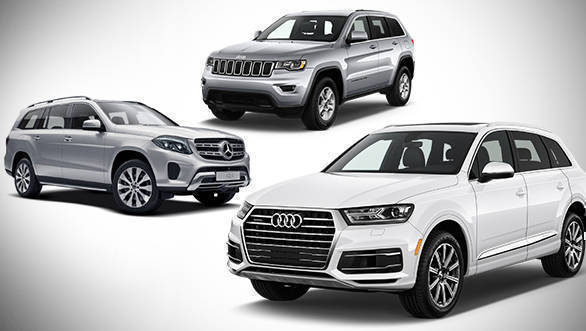 Spec comparison: 2017 Audi Q7 40 TFSI vs Jeep Grand Cherokee Summit vs Mercedes-Benz GLS 400