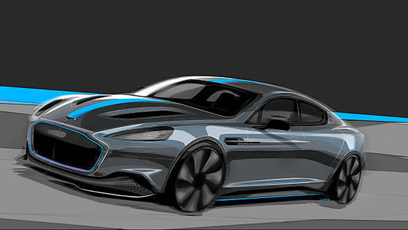 Aston Martin RapidE front 3/4 Sketch