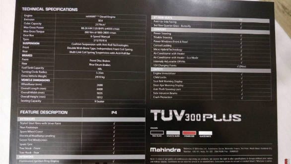 Mahindra TUV300 Plus starts arriving on dealership floors