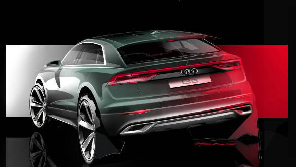 Upcoming Audi Q8 flagship SUV teaser sketch shown