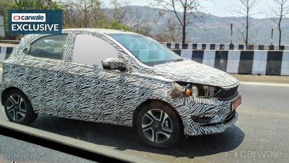 2019 Tata Tiago facelift spotted on test - could adopt Impact 2.0 family design