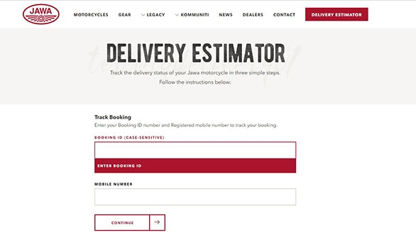 Jawa Delivery Estimator