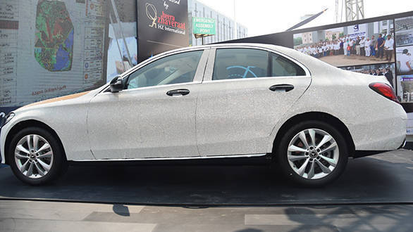 Mercedes-Benz C-Class studded with 3.5 lakh CZ diamonds for Bharat Diamond Week