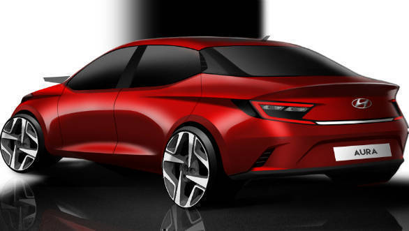 2020 Hyundai Aura sub-four-metre sedan shown in sketches ahead of December 19 unveil