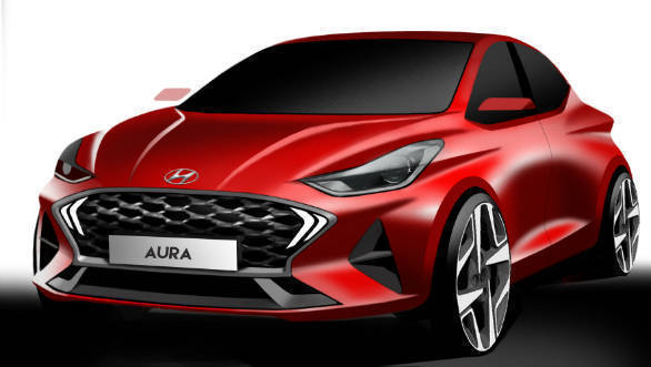 2020 Hyundai Aura sub-four-metre sedan shown in sketches ahead of December 19 unveil