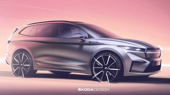 Skoda Enyaq iV electric SUV revealed in design sketches ahead of September 1 reveal